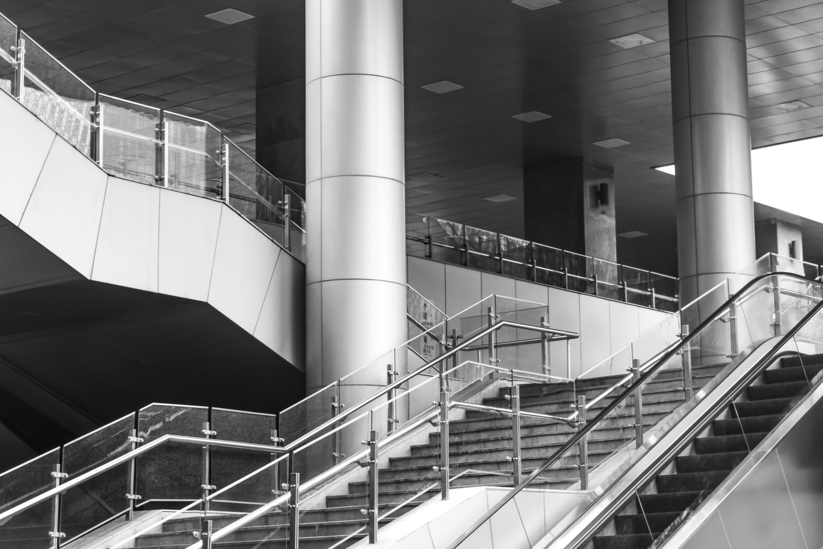 long corridor in the modern office building
